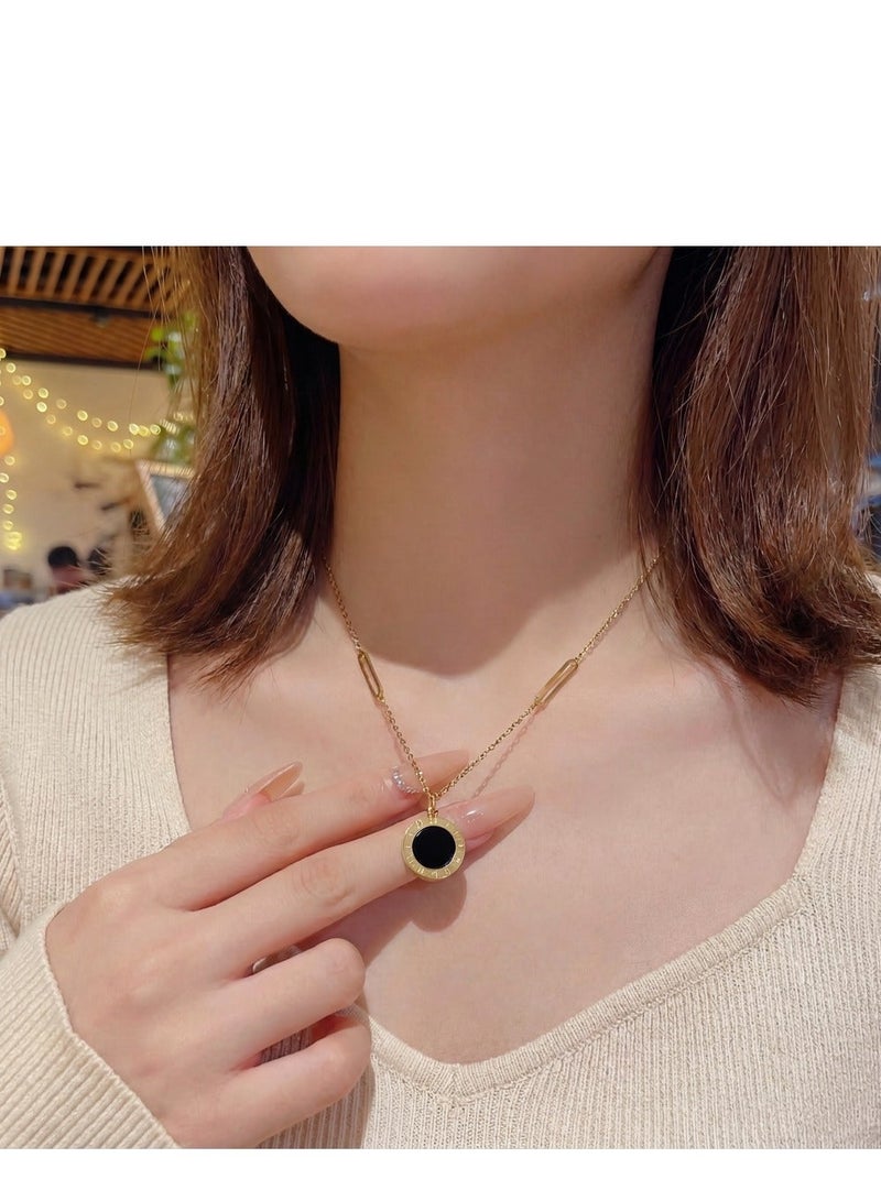 AMETOER Elegant Stainsteel 18K Gold Plated Pendant Necklace for Women – Modern Paperclip Chain, Minimalist Jewelry for Casual and Formal Wear - Image 5